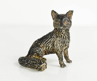 Lot 453 - A solid silver model of a fox, Sheffield 1994,...