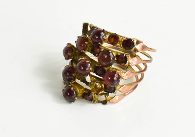 Lot 38 - A Georgian rose gold (unmarked) garnet and...