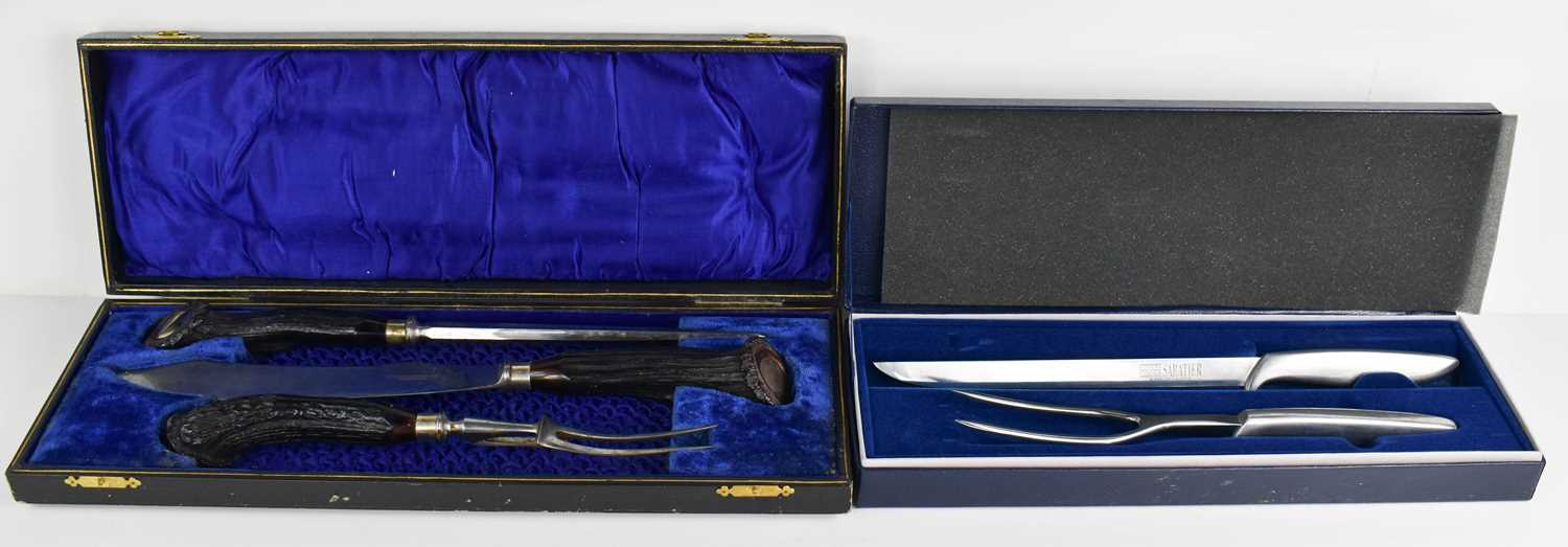 Lot 571 - A French Sabatier stainless steel carving set,...