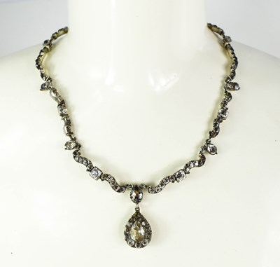 Lot 96 - A Georgian paste necklace, with a pear form...