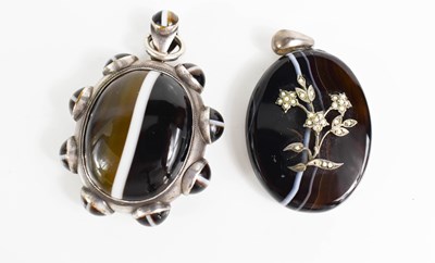 Lot 66 - A Victorian agate and silver plated on brass...
