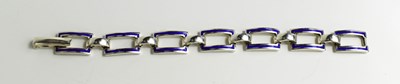 Lot 84 - A silver and enamel bracelet, composed of...