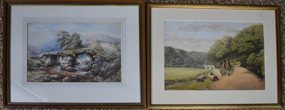 Lot 131 - A 19th century watercolour of a hilly...