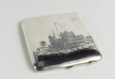 Lot 176 - A niello and white metal cigarette case,...