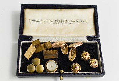 Lot 202 - A group of cufflinks and shirt studs,...