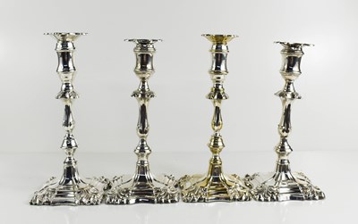 Lot 160 - A pair of silver candlesticks, Sheffield 1926,...