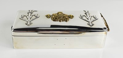 Lot 149 - A large silver cigarette box, London 1896,...