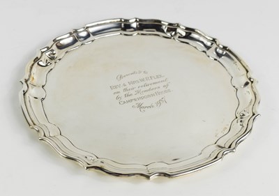 Lot 154 - A small silver salver / card tray, Birmingham...