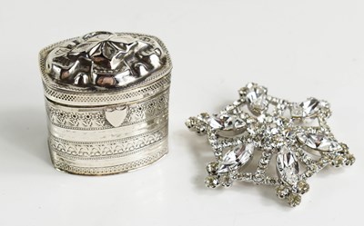 Lot 145 - A Continental silver trinket box, possibly...