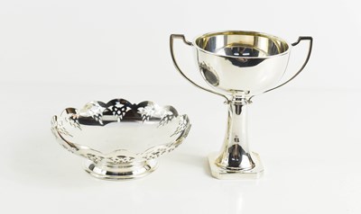 Lot 139 - A silver twin handled trophy, and a silver...