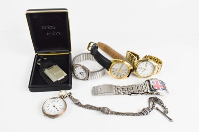 Lot 240 - A silver 1930s Arabic dial wristwatch with...