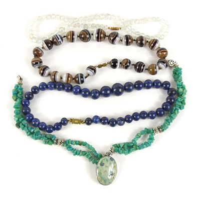 Lot 296 - A group of beaded necklaces, to include a...