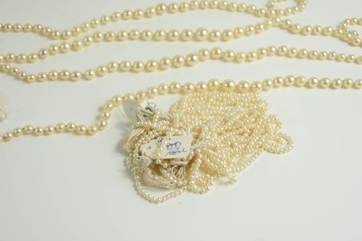 Lot 295 - A selection of pearl necklaces, to include a...