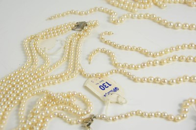 Lot 295 - A selection of pearl necklaces, to include a...