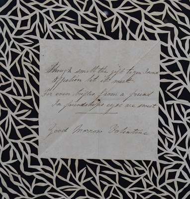 Lot 118 - A Victorian lovers papercut pattern, the...