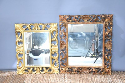 Lot 126 - Two 20th century giltwood wall mirror...