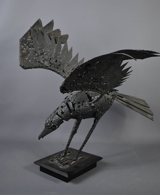 Lot 236 - A metalwork sculpture, in the form of a crow...