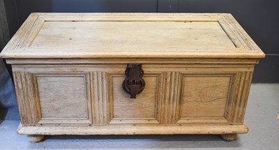 Lot 532 - A 19th century Continental oak chest with iron...