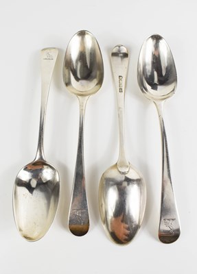 Lot 306 - A set of four George III serving spoons in the...