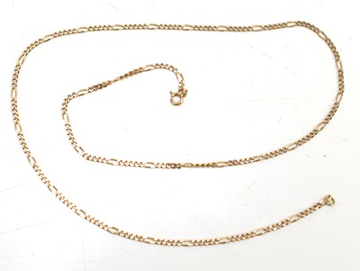 Lot 19 - A 9ct rose gold figaro link chain, 6.65g, 56cm...