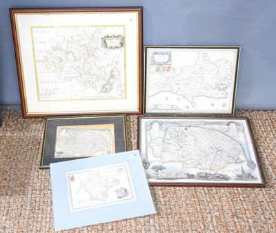 Lot 487 - A group of antique hand-coloured engraved maps...