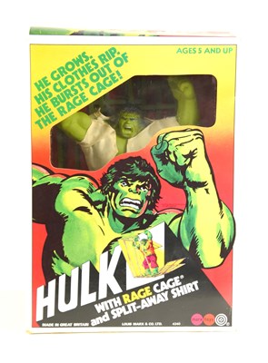 Lot 319 - A vintage Hulk figure with rage cage, in the...