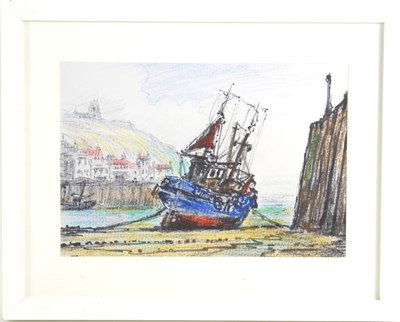 Lot 498 - Jack Rigg (b.1927): Pen and pastel on paper,...