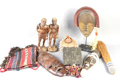 Lot 30 - A group of African tribal items to include...