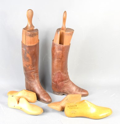 Lot 280 - A pair of vintage leather riding boots with...