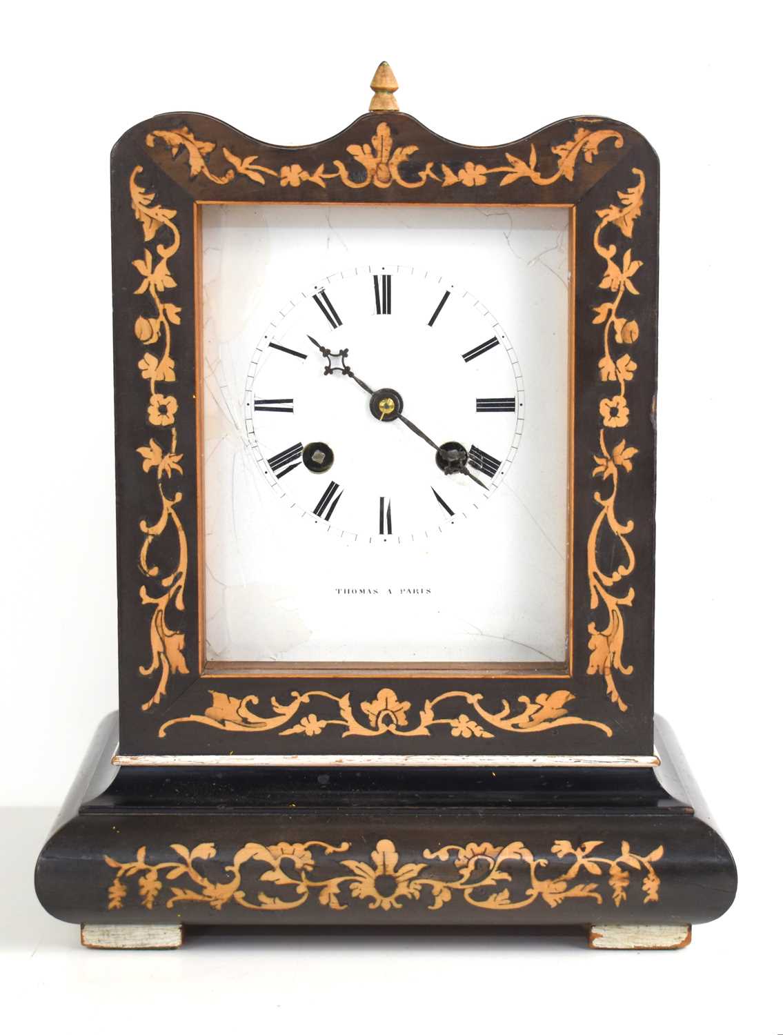 Lot 400 - A mid 19th century ebonised mantle clock by...