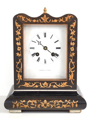 Lot 400 - A mid 19th century ebonised mantle clock by...