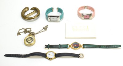 Lot 269 - A vintage Gucci watch, the signed, green...