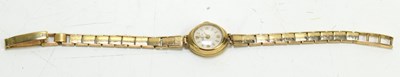 Lot 275 - A lady's 9ct gold cased wristwatch with 9ct...