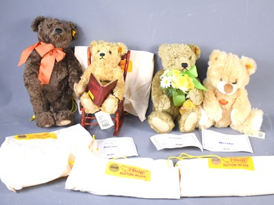 Lot 351 - Four Steiff Teddy Bears comprising of Bertha,...