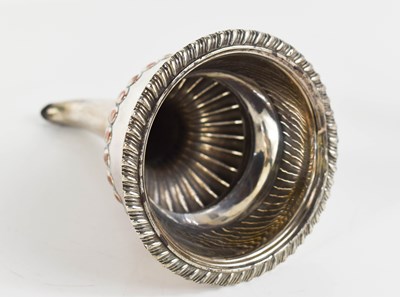 Lot 123 - A 19th century silver plated wine funnel, with...