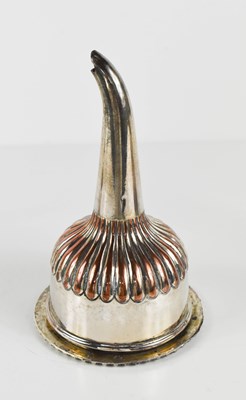Lot 123 - A 19th century silver plated wine funnel, with...