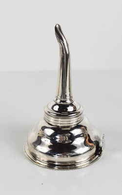 Lot 124 - A silver wine funnel, the sieve section...