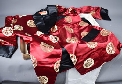 Lot 274 - A gentleman's Chinese silk jacket in red and...