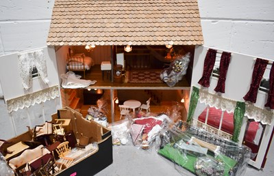 Lot 361 - A six bedroom doll's house, complete with...