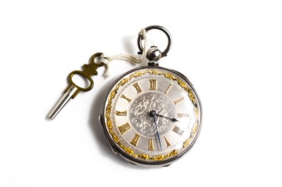Lot 36 - A 19th century silver pocket watch, with a...