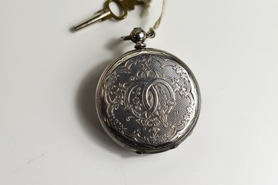 Lot 36 - A 19th century silver pocket watch, with a...