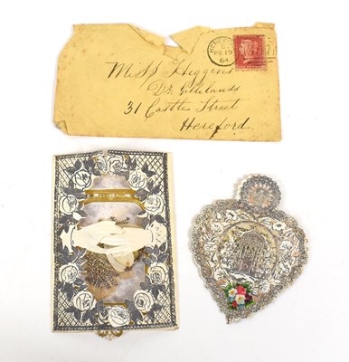 Lot 529 - An 1864 Victorian Valentine's card, cut paper...