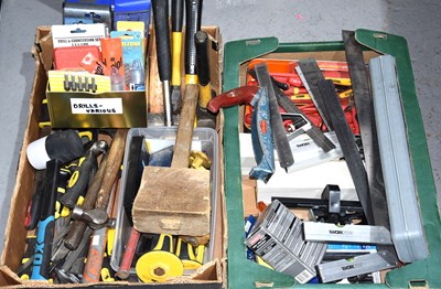 Lot 522 - Two boxes of hand tools to include...