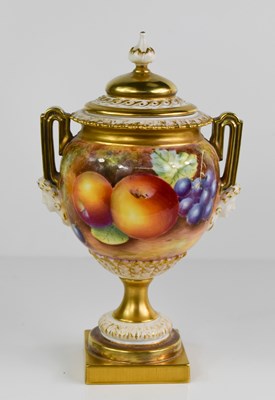 Lot 153 - A Royal Worcester vase and cover, signed...
