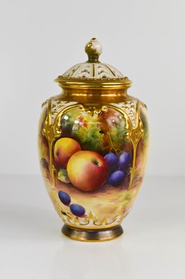 Lot 152 - A Royal Worcester pot pourri vase and cover...