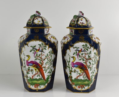 Lot 111 - A pair of 19th century hexagonal vases and...