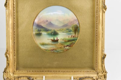 Lot 98 - A porcelain plaque by G Micklewright, painted...