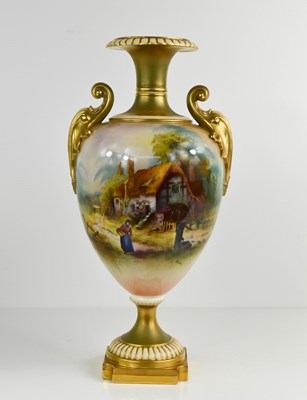 Lot 147 - A large Royal Worcester vase painted with...