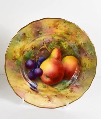 Lot 113 - A Royal Worcester plate by E Townsend, painted...