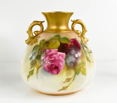 Lot 102 - A Royal Worcester vase, the bulbous shape...
